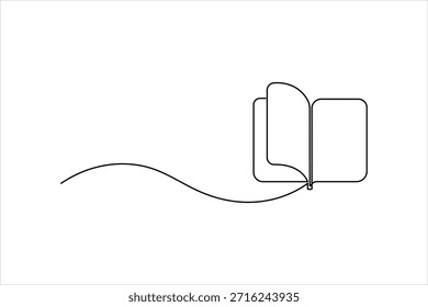 Um desenho de arte de uma linha contínua do design de livro