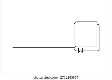 Um desenho de arte de uma linha contínua do design de livro