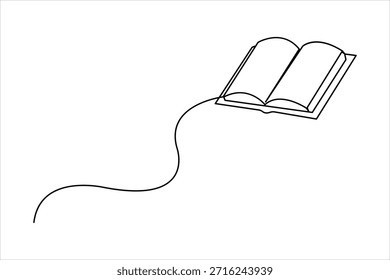Um desenho de arte de uma linha contínua do design de livro