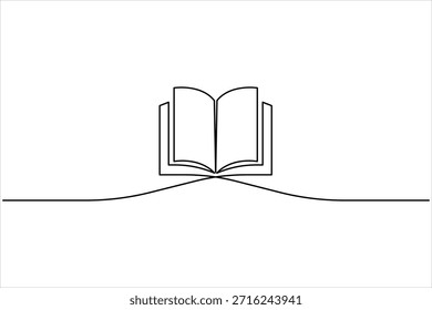 Um desenho de arte de uma linha contínua do design de livro