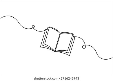 Um desenho de arte de uma linha contínua do design de livro