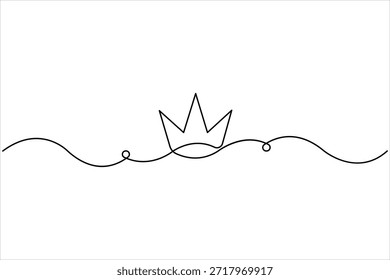 Dibujo continuo del arte de una línea de la corona real Ilustración vectorial exclusiva del icono del diseño