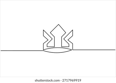 Dibujo continuo del arte de una línea de la corona real Ilustración vectorial exclusiva del icono del diseño