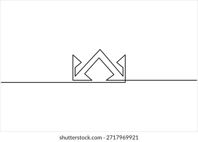 Dibujo continuo del arte de una línea de la corona real Ilustración vectorial exclusiva del icono del diseño