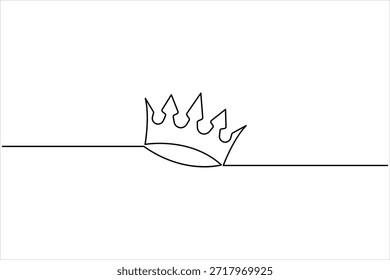 Dibujo continuo del arte de una línea de la corona real Ilustración vectorial exclusiva del icono del diseño