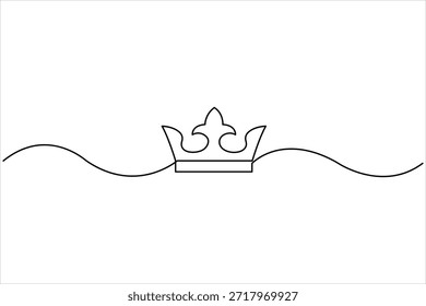 Dibujo continuo del arte de una línea de la corona real Ilustración vectorial exclusiva del icono del diseño