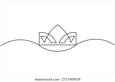 Dibujo continuo del arte de una línea de la corona real Ilustración vectorial exclusiva del icono del diseño