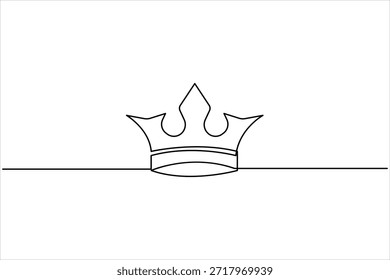 Dibujo continuo del arte de una línea de la corona real Ilustración vectorial exclusiva del icono del diseño