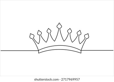 Dibujo continuo del arte de una línea de la corona real Ilustración vectorial exclusiva del icono del diseño