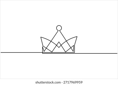 Dibujo continuo del arte de una línea de la corona real Ilustración vectorial exclusiva del icono del diseño