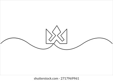 Dibujo continuo del arte de una línea de la corona real Ilustración vectorial exclusiva del icono del diseño