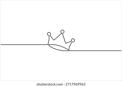 Dibujo continuo del arte de una línea de la corona real Ilustración vectorial exclusiva del icono del diseño