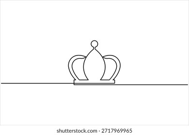 Dibujo continuo del arte de una línea de la corona real Ilustración vectorial exclusiva del icono del diseño