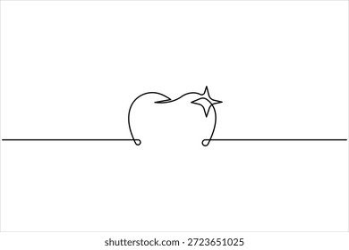 Continuous one line art drawing of teeth sign. line art human teeth vector illustration symbol