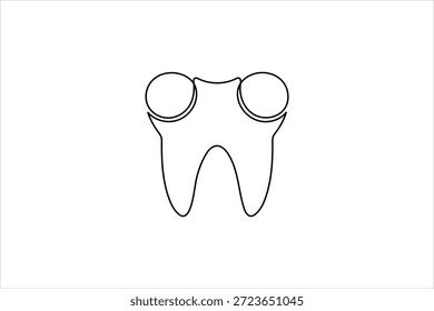 Kontinuierliche einzeilige Zeichnung der Zähne Zeichen. Linie Kunst Mensch Zähne Vektorgrafik Symbol
