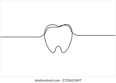 Kontinuierliche einzeilige Zeichnung der Zähne Zeichen. Linie Kunst Mensch Zähne Vektorgrafik Symbol
