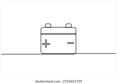 Dibujo continuo de una línea de arte de la ilustración de Arte vectorial de diseño de símbolo de batería