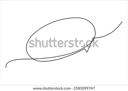 Continuous one line art drawing of speech bubble square shaped chat cloud and thought dialogue icon