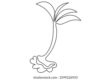 Continuous one line art environment earth day vector icon
