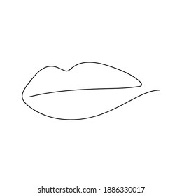 Lips Continuous Line Drawing Vector Illustration Stock Vector (Royalty ...