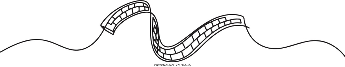 Fita De Linha De Acabamento De Uma Linha De Arte Contínua. Corrida final símbolo competição vitória minimalista vetor ilustração ícone. uma linha Ícone desenho
