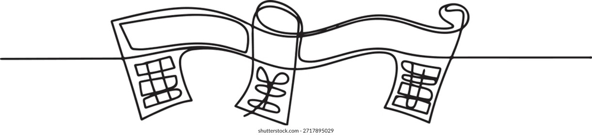Fita De Linha De Acabamento De Uma Linha De Arte Contínua. Corrida final símbolo competição vitória minimalista vetor ilustração ícone. uma linha Ícone desenho
