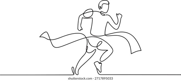 Fita De Linha De Acabamento De Uma Linha De Arte Contínua. Corrida final símbolo competição vitória minimalista vetor ilustração ícone. uma linha Ícone desenho
