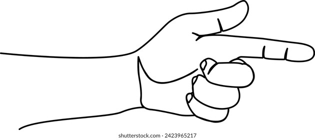 Continuous One line art hand sign symbol gesture illustration