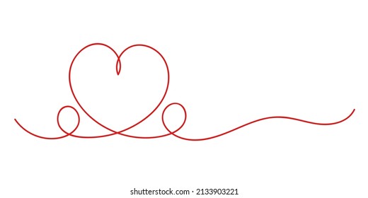 Continuous One Line Art Heart Drawing Stock Vector (Royalty Free ...