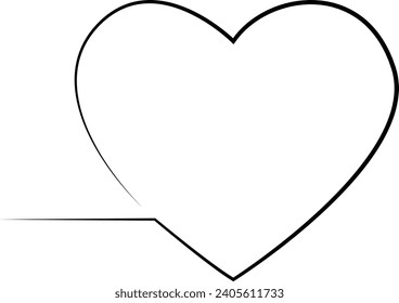 Continuous one line art Hearts of love concept on white illustration