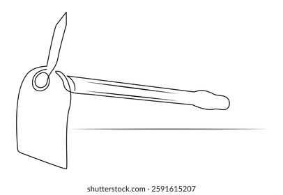 Continuous one line art Hoe tool