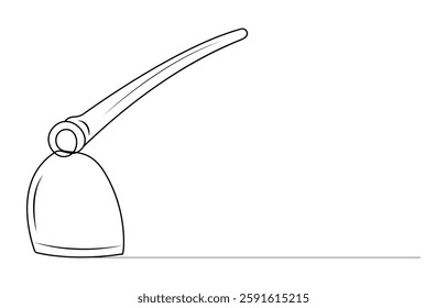 Continuous one line art Hoe tool