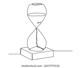 Uma linha contínua de ampulheta. Uma linha de ampulheta. Hourglass arte em linha contínua.