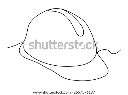 Continuous one line art of labour helmet minimalist concept Banner and logo for labor days.