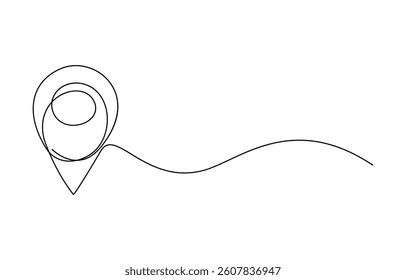 Continuous one line art location icon