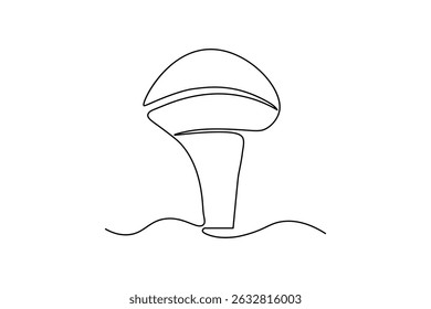 Continuous one line art of mushroom Vector illustration design
