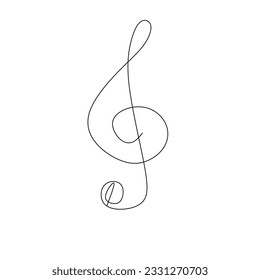 Notas musicales de arte continuo de una línea, líneas instrumentales, música de estilo simple, ilustraciones de vector dibujadas a mano