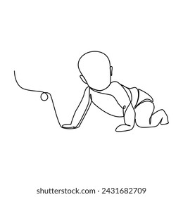 Ilustración continua del bebé recién nacido del arte de una línea