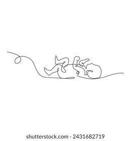 Ilustración vectorial de bebé recién nacido de una línea continua