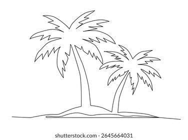 Uma parte contínua da palmeira, ilustração vetorial.