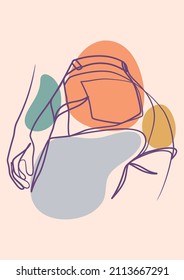 Kontinuierliches Ein-Linien-Kunstposter des weiblichen Körpers. Ein-zeilige Frauenporträt. Kleines Mädchen Schönheitsminimalist.