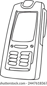 Continuous one line art smartphone touch screen gadget modern technology design outline vector.