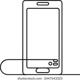 Continuous one line art smartphone touch screen gadget modern technology design outline vector illustration