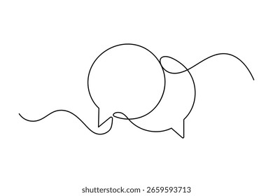 Kontinuierliche einzeilige Kunst der Sprache Blase Symbol in modernen minimalistischen Stil einzelne Illustration