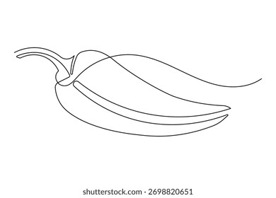 Arte continuo de una línea de picante chile simple dibujo minimalista