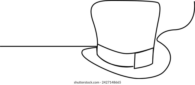 Continuous one line art St Patrick's Day Leprechaun hat