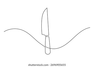 Continuous one line art of tableware set plate spoon fork and knife illustration