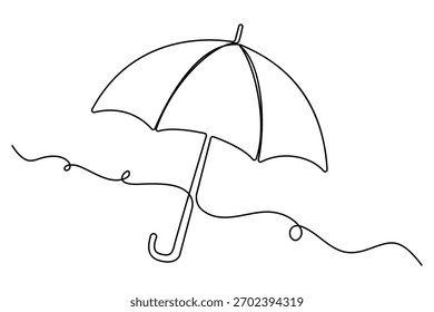 Arte continuo de una línea de paraguas doodle dibujo de contorno mínimo Ilustración vectorial aislada
