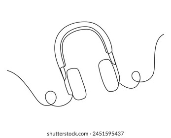 Continuous one line art world music day vector