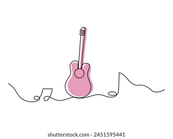 Kontinuierliche One Line Art World Music Day Vektorgrafik